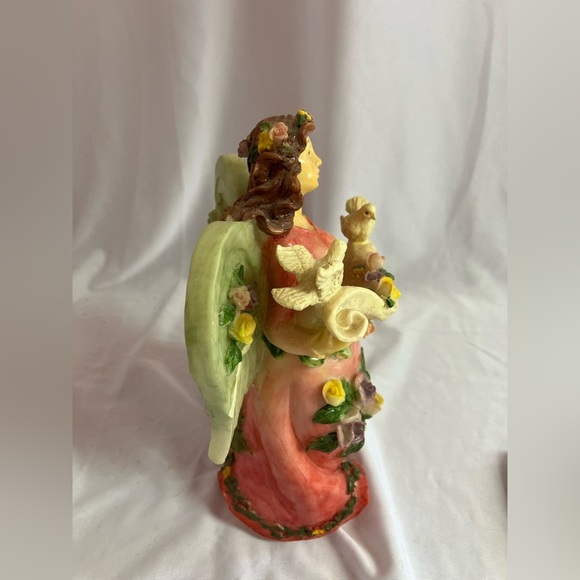 Vibrant Angel Figurine with Floral Accents - Picture 5 of 8